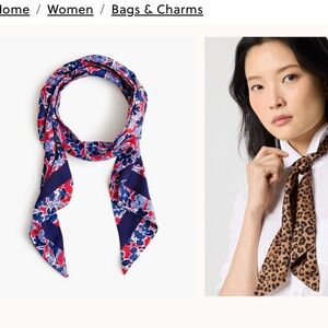 J. Crew Floral Scarf in Red and Blue